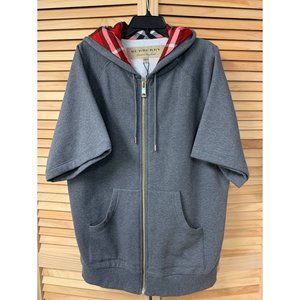 BURBERRY LONDON SWEATSHIRT HOODIE JACKET XL RED GRAY CHECK